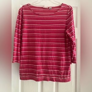 Chico’s Pink and White Striped Blouse Size 2